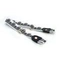 Buckle-free elastic invisible belt with elegant black lace pattern, comfortable and simple design. - White Floral Print