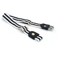 Black and White Striped Buckle-Free Elastic Belt Adjustable Invisible Lazy Belt Accessory - Black & White Stripes