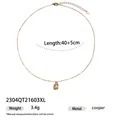 Collana con ciondolo di perla d'acqua dolce naturale da donna catena clavicolare color oro - Stile Chicco Perla d'Acqua Dolce (2304QT21603XL)