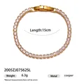 Elegantes goldenes Zirkonia Tennis Armband glänzender Kristall Handkettchen Schmuck Damen - Vollständig Strass Stil (2005ZJ07562SL)