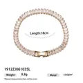 Elegant baguette cubic zirconia tennis bracelet for women chic gold metal jewelry - Trapezoid Zirconia Bracelet (1912ZJ06103SL) / 18cm / Gold