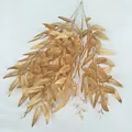 Gold artificial plant leaf detail shot, wedding decoration display branch, fake foliage. - Golden Willow Leaf Bundle