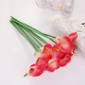 Bouquet de fleurs de lys calla artificiel matériau PU décoration de mariage photo - Rose Bonbon