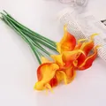 Bouquet de fleurs de lys calla artificiels en PU décoration maison accessoire photo. - Orange Couchant