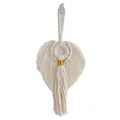 Boheemse katoenen macramé wandhangende bladkwast ornament voor boho thuis kerstdecor - Engelwit