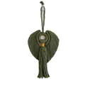 Groene macramé wandhanger boho kerstboom hanger katoen geweven huisdecoratie ornament - Engelgroen