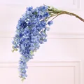 Flor de glicinia artificial colgante para boda fiesta decoración de pared seda azul - Azul