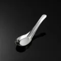 Stainless steel spoon detail, silver finish, portable tableware for kitchen dining. - L