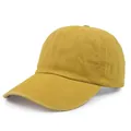 Vintage mosterdgele gewassen katoenen baseballpet met een retro softtop ontwerp - Verstelbaar / Geel
