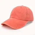 Klassieke vintage gewassen katoenen honkbalpet met zachte bovenkant in oranje uitvoering - Verstelbaar / Oranje