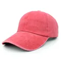 Verstelbare vintage rode baseballpet van gewassen katoen met klassieke distressed afwerking - Verstelbaar / Rood