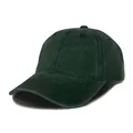 Vintage donkergroene gewassen katoenen baseballpet met een distressed zachte bovenkant - Verstelbaar / Donkergroen