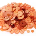 Resin buttons assorted sizes orange craft sewing DIY handmade decoration accessories pack - Orange Series