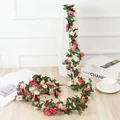 Artificial rose vine flower garland for home room decoration and wedding floral arrangement. - Spring Pink