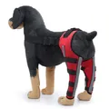 Dog leg brace red and black pet knee recovery support wrap adjustable straps for dogs - Red With Support and Reflective Strips