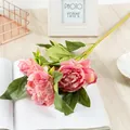 Artificiel rose pivoine fleur unique tige faux bouquet floral pour la décoration de table. - Rose