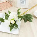 Fleur artificielle de pivoine blanche à tige unique décoration de table de mariage - Blanc