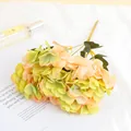 Ramo de flores de hortensia de seda artificial, flores falsas para decoración del hogar. - Hortensia de caramelo - verde
