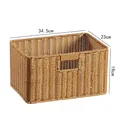 Kunststof rotan opbergmand rechthoekige huishoudelijke organizer voor badkamerplank. - 34.5x23x19cm