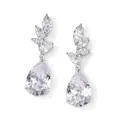 Prachtige zilverkleurige druppel zirkonia oorbellen voor dames bruid bruiloft feest sieraden. - Traan Blad Stijl / Zilver