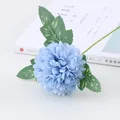 Crisantemo pompon blu artificiale stelo singolo fiore finto per decorazione domestica - Blu