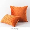 Soft orange velvet pillow covers featuring elegant diamond lattice pattern decor - Orange / 30x50cm(Cover Only)