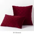 Luxurious wine red velvet cushion cover featuring elegant lattice quilted texture design - Retro Copper / 30x50cm(Cover Only)