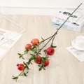 Artificial pomegranate branch artificial fruit home decor floral arrangement fake red fruit plant - 6-Head Pomegranates / Red