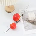 Branche de fruits artificielle décoration maison simulation kaki bureau photographie accessoire - Kaki Rouge à Deux Têtes