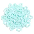 Acrylic colored plastic open chain links for DIY bag chain keychains jewelry making - L 23mm, W 16.5mm, Wire Diameter 5mm / 50 Pieces Set / Light Blue