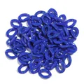 Detailed view of vibrant blue acrylic open chain links for creative DIY crafts and bags. - L 23mm, W 16.5mm, Wire Diameter 5mm / 50 Pieces Set / Sapphire Blue