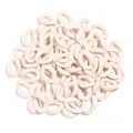 Close-up detail of bulk pastel pink acrylic open chain links, perfect for DIY jewelry and bag accessories. - L 23mm, W 16.5mm, Wire Diameter 5mm / 50 Pieces Set / Grey-Beige
