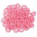Acrylic pink chain links open jump rings for DIY jewelry making bag charms keychain accessories - L 23mm, W 16.5mm, Wire Diameter 5mm / 50 Pieces Set / Light Rose Red