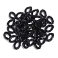 Black acrylic open chain links plastic DIY jewelry parts craft bag keychain loops - L 23mm, W 16.5mm, Wire Diameter 5mm / 50 Pieces Set / Black