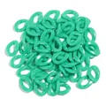 Acrylic open chain links colorful plastic DIY jewelry making bag charms accessories detail view - L 23mm, W 16.5mm, Wire Diameter 5mm / 50 Pieces Set / Lake Green