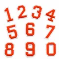 Toppe Ricamate con Numeri Arancioni da Cucire per Uniformi Scolastiche 5.2cm - Set di numeri / Arancione