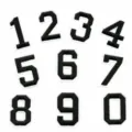 Toppe ricamate numeri bianco e nero da 0 a 9, badge termoadesivi per uniforme scolastica. - Set di numeri / Nero