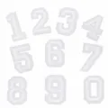 Set di 0-9 toppe ricamate con numeri bianchi stile college, stemma termoadesivo per vestiti. - Set di numeri / Bianco