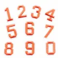 Set di toppe ricamate con numeri 0-9, patch termoadesive arancioni e bianche per vestiti. - Set di numeri / Rosso Acqua