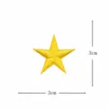 Golden star embroidery patch detail shot showing 3x3cm size and 0.25g weight specification. - Cartoon Star / Gold