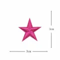 Toppa ricamata a stella rosa, mini accessorio per riparazione vestiti DIY, 3x3cm. - Stella dei Cartoni Animati / Rosa