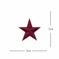 Mini toppa ricamata a stella fai da te vestiti riparazione accessori 3x3cm rosso - Stella dei Cartoni Animati / Rosso scuro