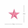 Toppa ricamata a forma di stella rosa per riparazione e decorazione fai da te, 3x3cm. - Stella dei Cartoni Animati / Rosa