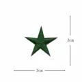 Toppa ricamata a stella verde accessorio riparazione vestiti DIY mini applicazione 3x3cm - Stella dei Cartoni Animati / Verde scuro