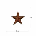 Toppa in tessuto ricamata a stella a cinque punte marrone, mini applicazione fai da te. - Stella dei Cartoni Animati / Marrone
