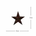 Toppa in tessuto ricamata a stella marrone, mini applicazione a stella a cinque punte per DIY. - Stella dei Cartoni Animati / Marrone