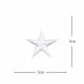 Mini toppa ricamata stella bianca termoadesiva riparazione vestiti 3cm 0.25g - Stella dei Cartoni Animati / Bianco