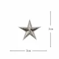 Mini toppa ricamata stella argentata per riparazione vestiti fai da te, stemma 3x3cm. - Stella dei Cartoni Animati / Argento