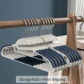 Non-slip clothes hangers seamless design wet and dry use peacock blue home wardrobe storage - Open Style [Peacock Blue]