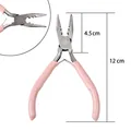 Precision pink jewelry needle-nose pliers for DIY crafts featuring 12cm total length - 3-Hole Steel Pliers (Toothed) (#23)
